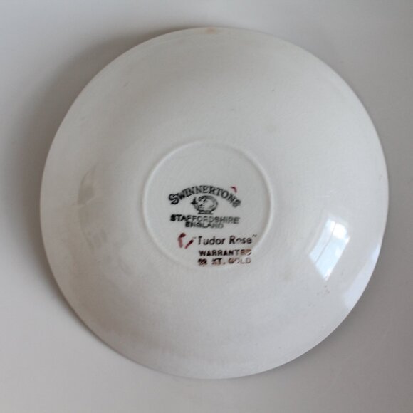 [SWINNERTONS] 3-Piece 22k Gold Tudor Rose Bowls/Saucers (Staffordshire, England) - Picture 4 of 14